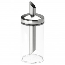 Сахарница IKEA DOLD прозрачное стекло нержавеющая сталь 15 см (401.038.26)