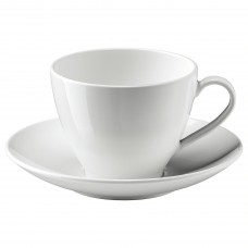 Чашка чайна з блюдцем IKEA VARDERA білий 360 мл (402.774.59)