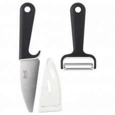 Нож и овощечистка IKEA SMABIT черный белый (402.864.06)