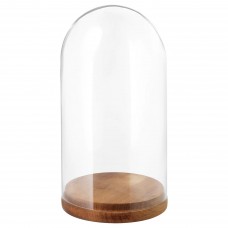 Стеклянный клош на подставке IKEA HARLIGA прозрачное стекло 27 см (403.273.03)
