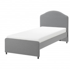 Каркас ліжка з оббивкою IKEA HAUGA сірий 90x200 см (404.500.72)