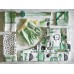 Фартух IKEA RINNIG білий зелений із малюнком (404.764.54)