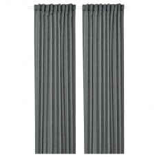 Штори IKEA MILDRUN темно-сірий смугастий 145x300 см (404.808.04)