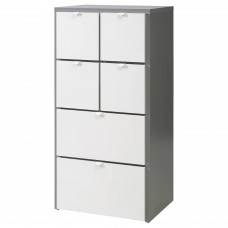 Комод с 6 ящиками IKEA VISTHUS серый белый 63x126 см (404.934.44)