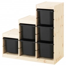 Стелаж для книг IKEA TROFAST сосна чорний 94x44x91 см (491.021.44)