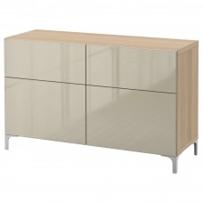 Комбінація шаф та стелажів IKEA BESTA білений дуб 120x40x74 см (491.952.56)