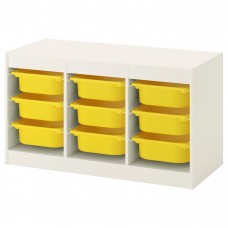 Комбінація стелажу IKEA TROFAST білий жовтий 99x44x56 см (492.284.69)
