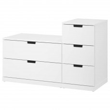 Комод з 5 шухлядами IKEA NORDLI білий 120x76 см (492.480.33)