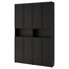 Книжкова шафа IKEA BILLY / OXBERG чорно-коричневий 160x30x237 см (492.807.49)