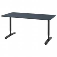 Письмовий стіл IKEA BEKANT синій чорний 160x80 см (492.827.67)