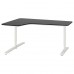 Кутовий лівобічний письмовий стіл IKEA BEKANT чорний білий 160x110 см (492.828.33)