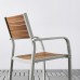Стіл і 2 крісла з підлокітниками IKEA SJALLAND сад балкон світло-коричневий темно-сірий 71x71x73 см (492.871.66)