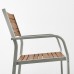 Стіл і 2 крісла з підлокітниками IKEA SJALLAND сад балкон світло-коричневий темно-сірий 71x71x73 см (492.871.66)