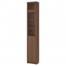 Книжный шкаф IKEA BILLY / OXBERG коричневый стекло 40x30x237 см (492.874.25)