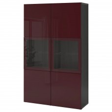 Комбінація шаф та стелажів IKEA BESTA чорно-коричневий 120x42x192 см (493.008.27)