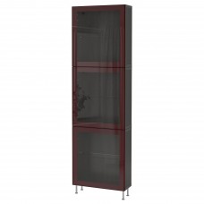Комбінація шаф та стелажів IKEA BESTA чорно-коричневий 60x22x202 см (493.019.21)