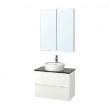 Комплект мебели для ванной IKEA GODMORGON/TOLKEN / TORNVIKEN белый антрацит 82 см (493.045.09)