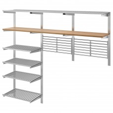 Комбинация навесных кухонных полок IKEA KUNGSFORS нержавеющая сталь ясень (493.083.62)