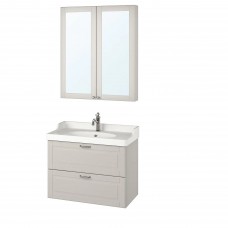 Комплект мебели для ванной IKEA GODMORGON / RATTVIKEN светло-серый 82 см (493.155.41)