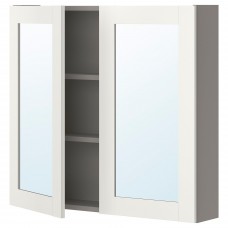 Зеркальный шкаф IKEA ENHET серый белый 80x15x75 см (493.236.78)