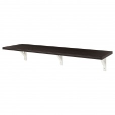 Полиця навісна IKEA BERGSHULT / SANDSHULT коричнево-чорний осика 120x30 см (493.260.16)