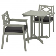 Стіл і 2 крісла з підлокітниками IKEA BONDHOLMEN сад балкон сірий антрацит (493.297.03)