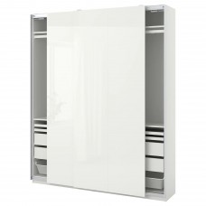 Гардероб IKEA PAX / HASVIK білий глянцевий білий 200x44x236 см (493.307.49)