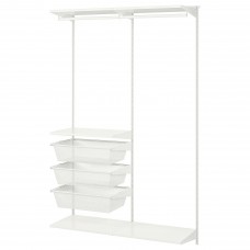 2 секції шафи-стелажа IKEA BOAXEL білий 125x40x201 см (493.323.76)