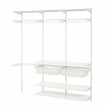 3 секции шкафа-стеллажа IKEA BOAXEL белый 187x40x201 см (493.323.95)