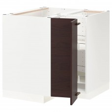 Кутова кухонна шафа IKEA METOD білий Аскерсунд темно-коричневий 88x88 см (493.354.26)