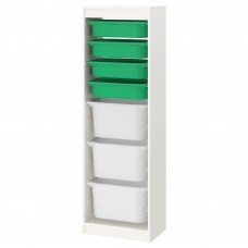 Комбінація стелажу IKEA TROFAST білий зелений білий 46x30x145 см (493.359.21)