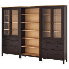 Комбинация шкафов и стелажей IKEA HEMNES черно-коричневый светло-коричневый 270x197 см (493.365.67)