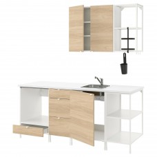 Кухня IKEA ENHET белый 203x63.5x222 см (493.374.06)