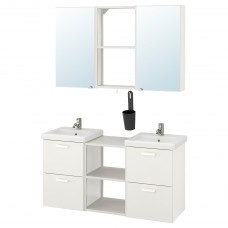 Комплект мебели для ванной IKEA ENHET / TVALLEN белый 124x43x65 см (493.375.95)