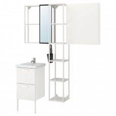 Набір меблів для ванної IKEA ENHET / TVALLEN білий 44x43x87 см (493.383.16)