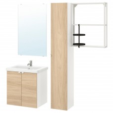Набір меблів для ванної IKEA ENHET / TVALLEN під дуб білий 64x43x65 см (493.383.35)