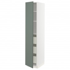 Модуль кухонної шафи IKEA METOD / MAXIMERA білий сіро-зелений 40x60x200 см (493.598.89)
