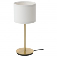 Лампа настольная IKEA RINGSTA / SKAFTET белый латунь 41 см (493.856.85)