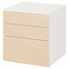 Комод з 3 шухлядами IKEA SMASTAD / PLATSA білий береза 60x57x63 см (493.875.71)