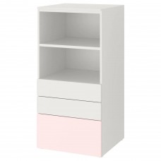 Стелаж IKEA SMASTAD / PLATSA білий блідо-рожевий 60x57x123 см (493.878.11)