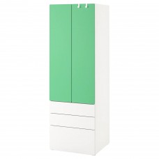 Гардероб IKEA SMASTAD білий зелений 60x57x181 см (493.892.02)