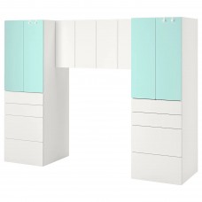 Комбинация шкафчиков IKEA SMASTAD белый бледно-бирюзовый 240x57x181 см (493.910.02)