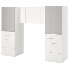 Комбінація шаф IKEA SMASTAD білий сірий 240x57x181 см (493.910.21)