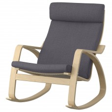 Крісло-гойдалка IKEA POANG березовий шпон темно-сірий (493.958.30)