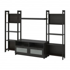 Комбинация шкафов под TV IKEA LAIVA / BRIMNES черно-коричневый 244x41x165 см (493.986.21)