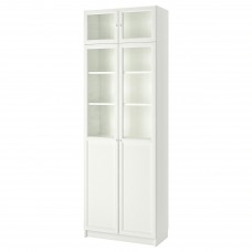 Книжный шкаф IKEA BILLY / OXBERG белый Стекло 80x42x237 см (493.988.57)