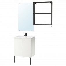 Набір меблів для ванної IKEA ENHET / TVALLEN білий антрацит 64x43x87 см (494.063.29)