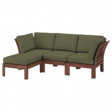 3-местный модульный диван IKEA APPLARO коричневый темно-бежево-зеленый 143/223x80x84 см (494.138.67)