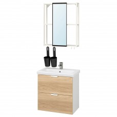 Комплект мебели для ванной IKEA ENHET / TVALLEN под дуб белый 64x43x65 см (494.198.45)