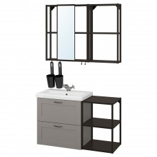 Комплект мебели для ванной IKEA ENHET / TVALLEN серый антрацит 102x43x65 см (494.199.11)